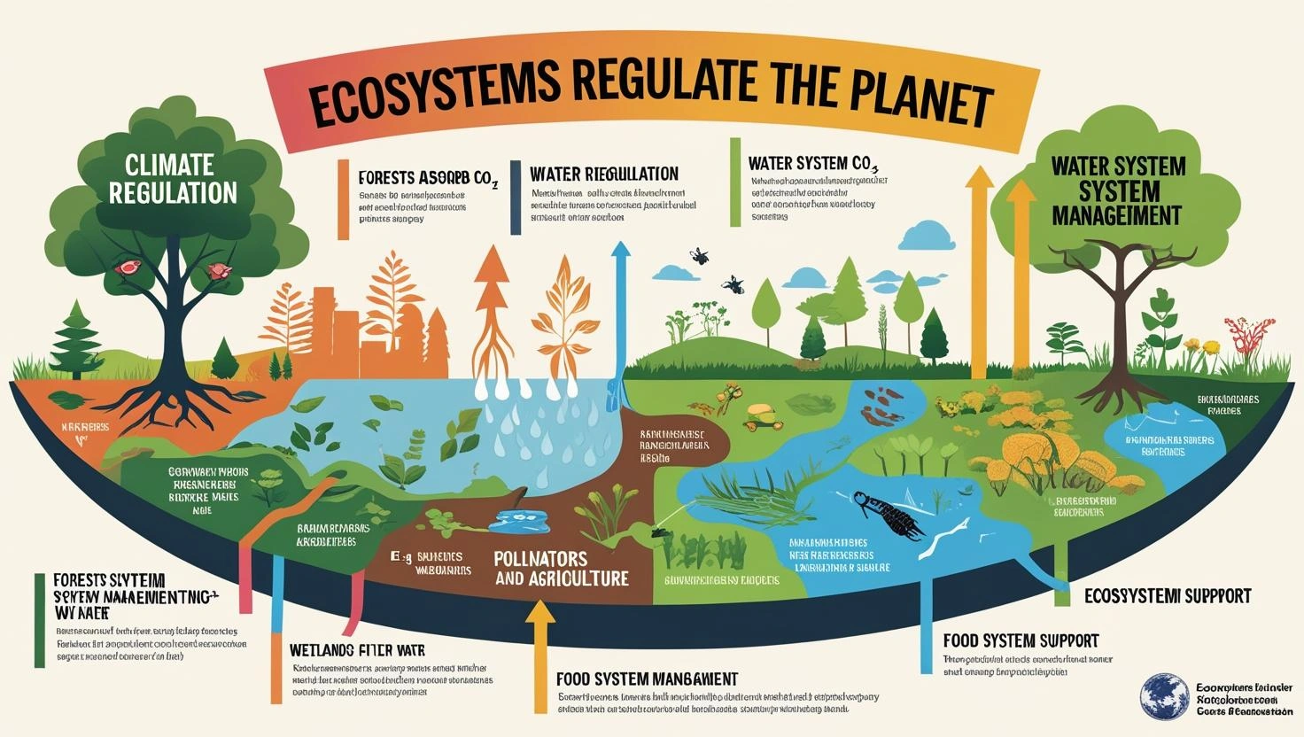 How Ecosystem Regulate the planet Earth explain with well labelled diagram.