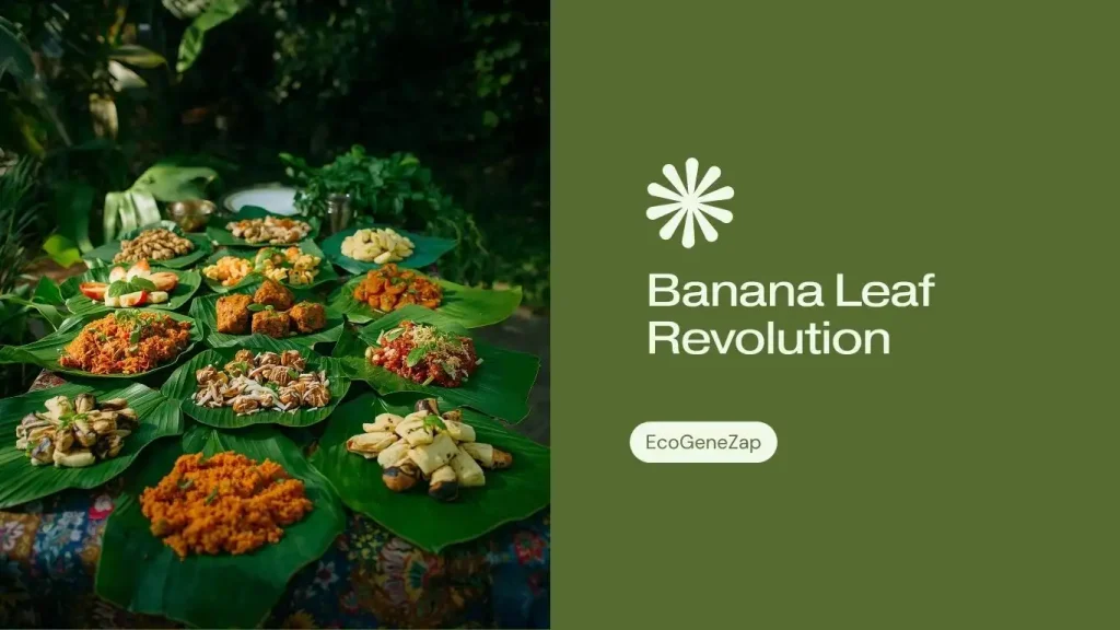 Banana leaf, modern society, ancient tradition, sustainable, eco-friendly. Banana tree products, health benefits of banana leaf, biodegradable plates, banana fiber, sustainable fashion, zero-waste, plastic alternative, banana leaf plates, culinary tradition, Southeast Asia culture, organic, renewable resource.